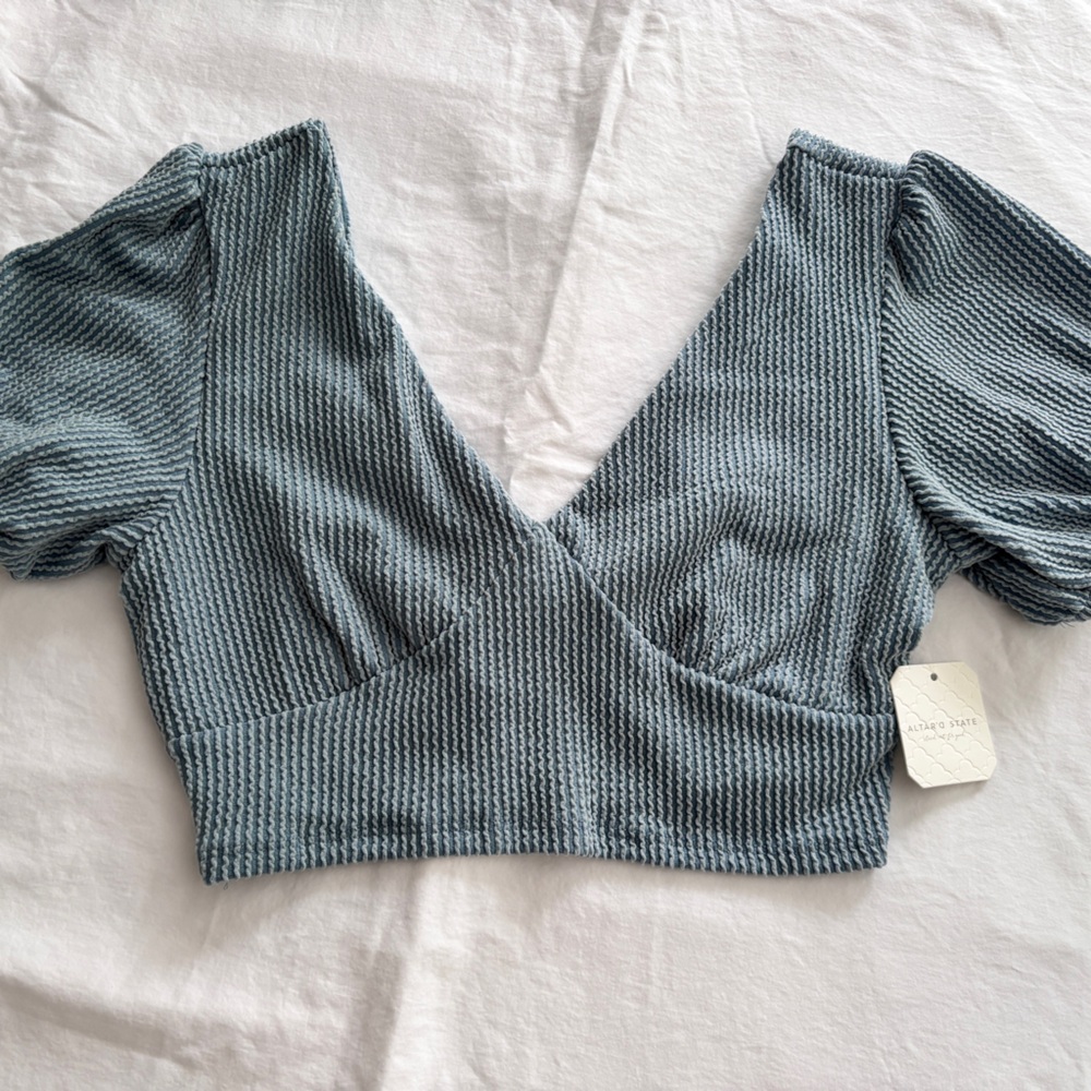 Altar’d State ribbed blue crop top